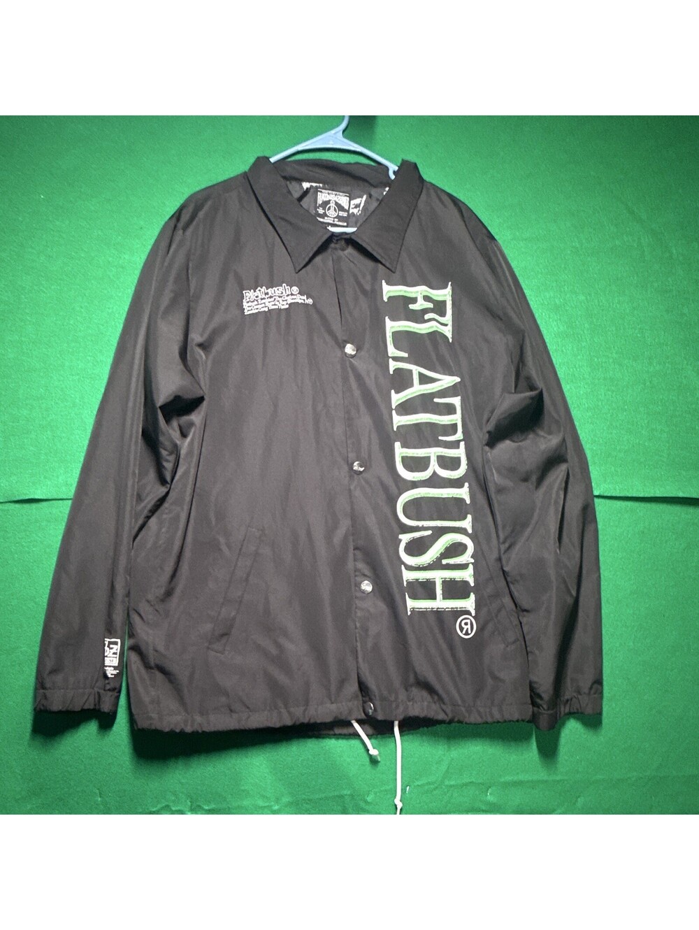 Flatbush Zombies Coaches Jacket Windbreaker Black Monogram Lining Men's Large L